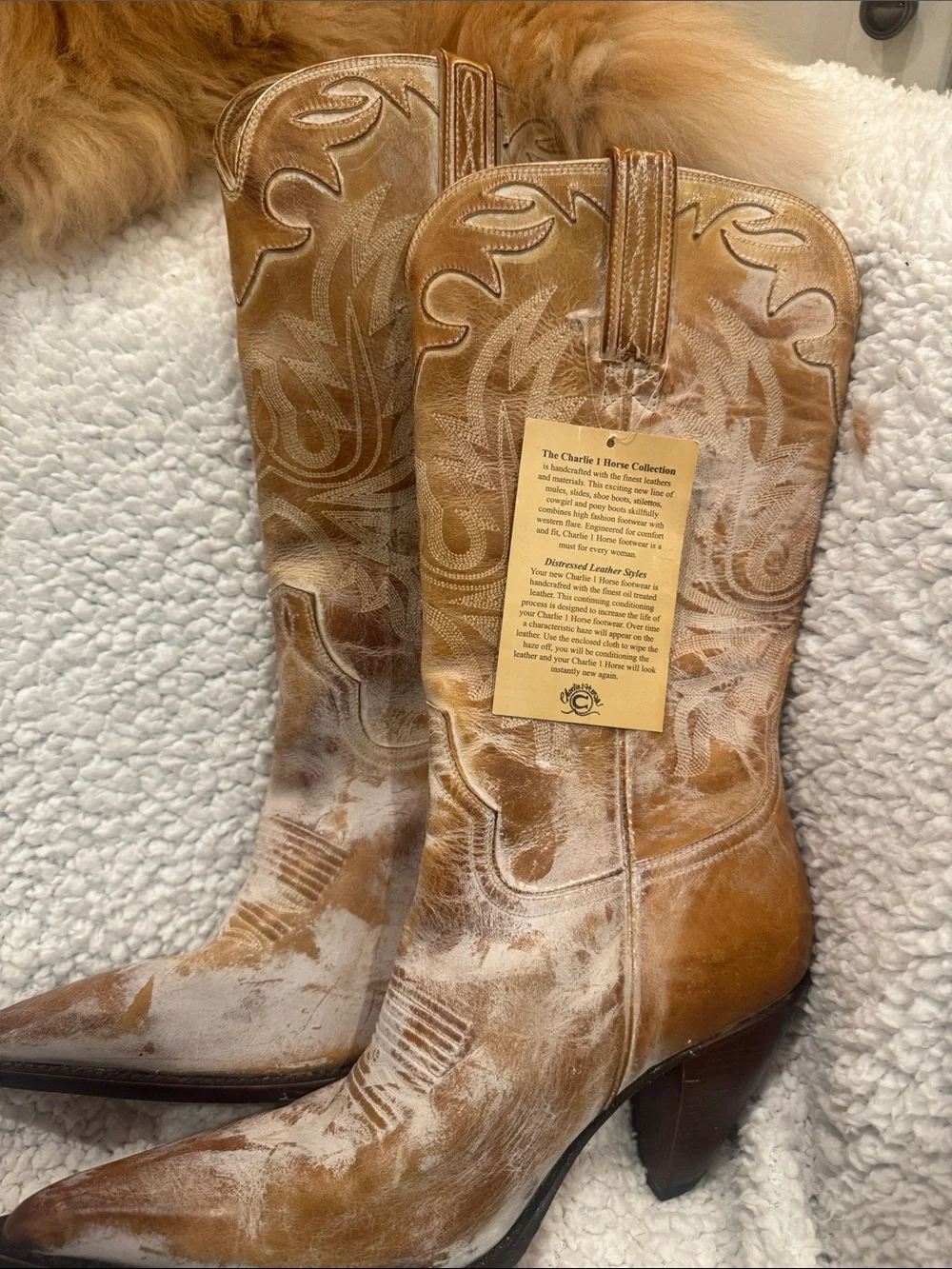 Charlie I Horse by dba Lucchese weathered Western Cowboy Distressed Boots